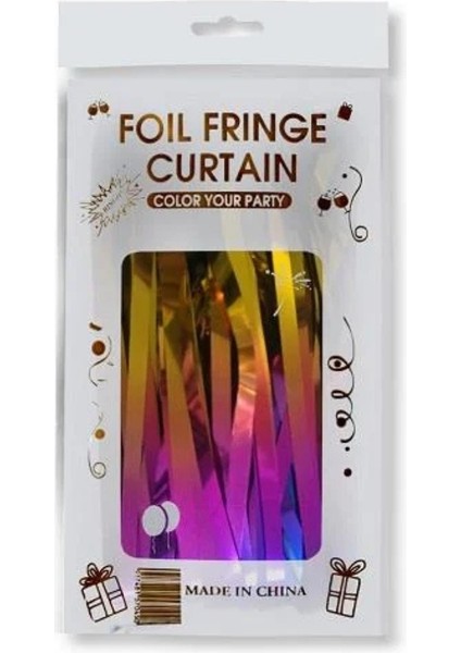 Çok Renkli Parlak Saçak Perde Parti Süsü