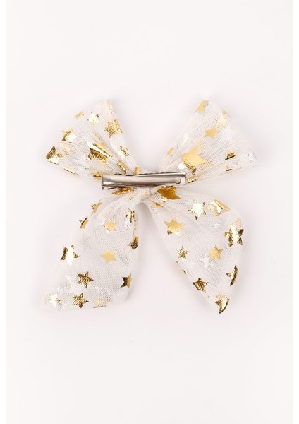 Ekru Yıldız Baskılı Tül Kız Çocuk Klips Toka fırsatları