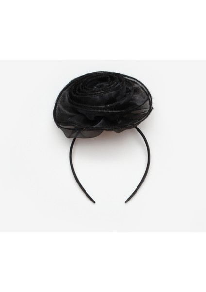 Siyah Organze Gül Detaylı Kız Çocuk Taç modelleri