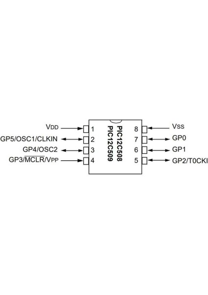 PIC12C508A Pdıp-8 8-Bit 4mhz Mikrodenetleyici fiyatları