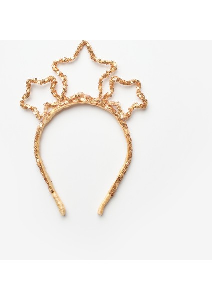 Altın Pullu Yıldızlı Kız Çocuk Taç modelleri
