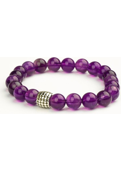 Ametist Doğal Taş Bileklik (8 Mm) – Stres Azaltıcı Enerji