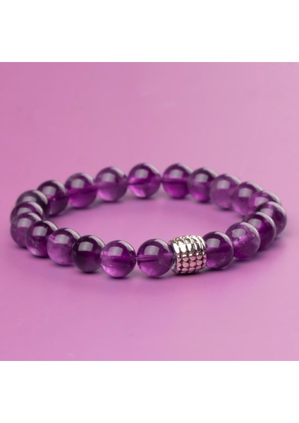 Ametist Doğal Taş Bileklik (8 Mm) – Stres Azaltıcı Enerji modelleri