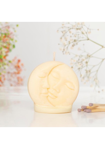 Ay Temalı Vegan Soya Mum