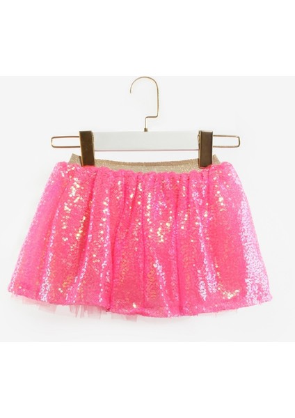 Fuşya Üzeri Pullu Kız Çocuk Etek - Gracie