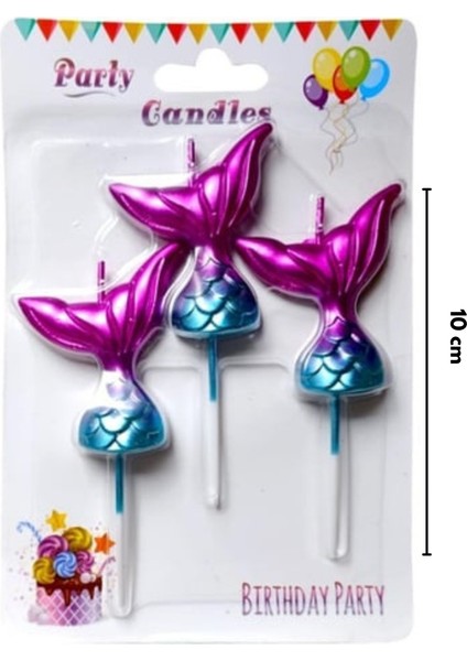 Lila Deniz Kızı 3'lü Kısa Mum indirimleri