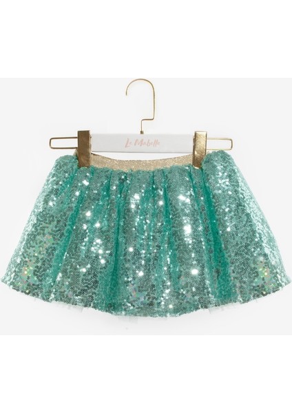 Mint Üzeri Pullu Kız Çocuk Etek - Gracie