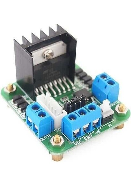 L298 Voltaj Regulatörlü Çift Motor Sürücü Kartı (Yeşil Pcb)