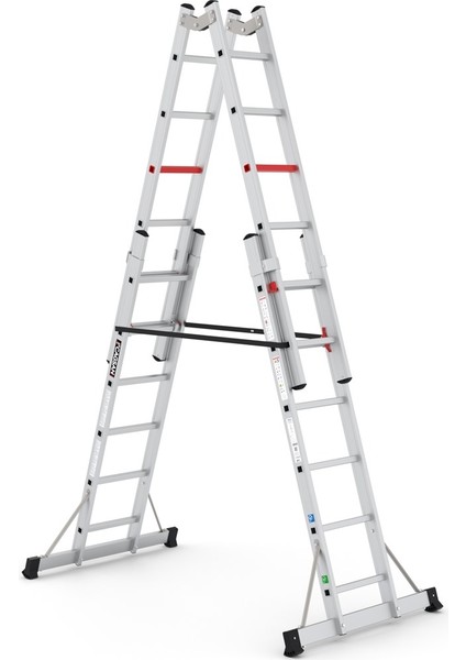 2x6 Basamaklı Doublex - A Tipi Çift Taraflı Sürgülü Merdiven Ta002 modelleri