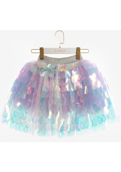 Lila Büyük Pullu Kız Çocuk Etek - Stacy