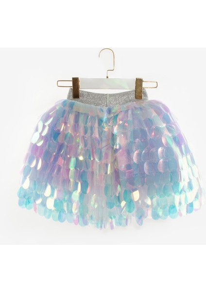 Lila Büyük Pullu Kız Çocuk Etek - Stacy