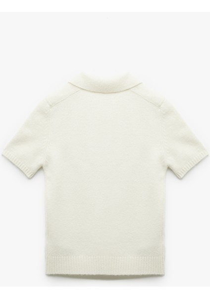 Kısa Kollu Düğmeli Polo Yaka Triko Kazak indirimleri