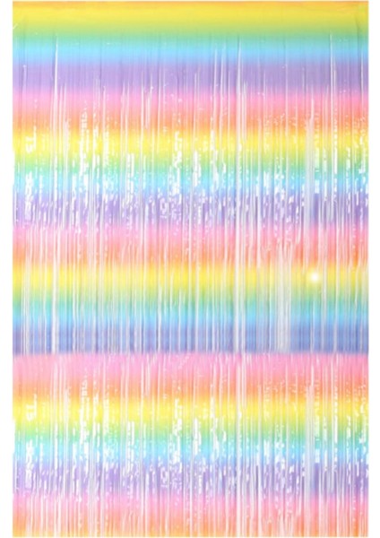 Çok Renkli Parlak Saçak Perde Parti Süsü