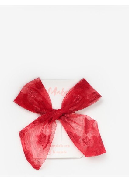 Kırmızı Simli Yıldızlı Tül Kız Çocuk Klips Toka indirimleri