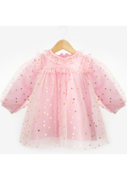 Pembe Yıldız Detaylı Kız Bebek Tül Elbise - Vanessa indirimleri