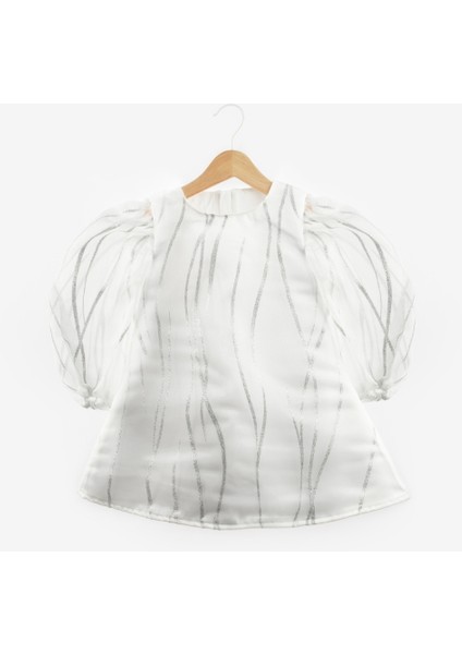 Ekru Sim Detaylı Kız Çocuk Elbise - Corrine