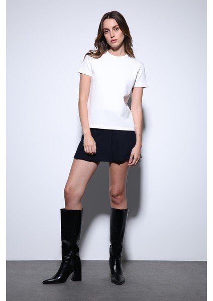 Ekru Basic Kadın T-Shirt modelleri