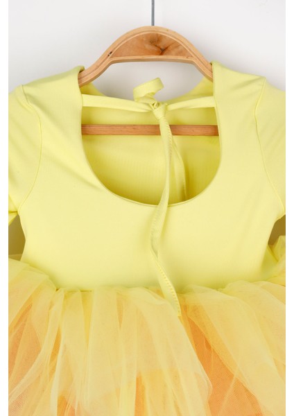 Sarı Tütü Etekli Kız Çocuk Balerin Elbise - Miranda