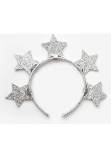 Gümüş 5'li Yıldız Figürlü Kız Çocuk Taç fırsatları
