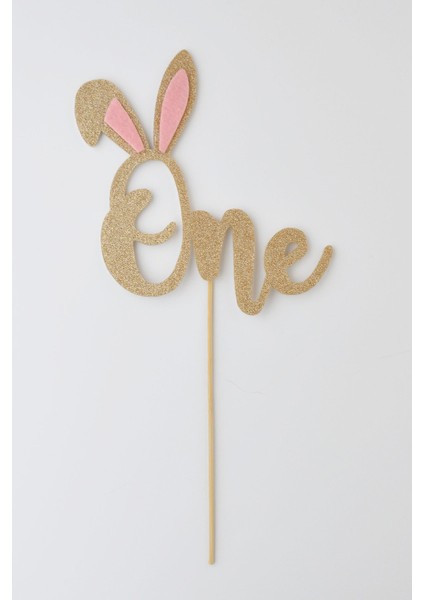 Altın Tavşan Kulaklı One Pasta Süsü indirimleri