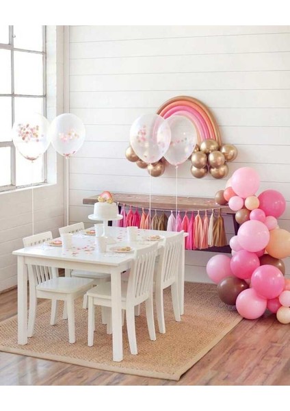 Şeffaf 4'lü Konfetili Balon Set