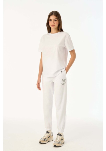 Tennis Club Supersoft Kadın Eşofman Altı - Beyaz