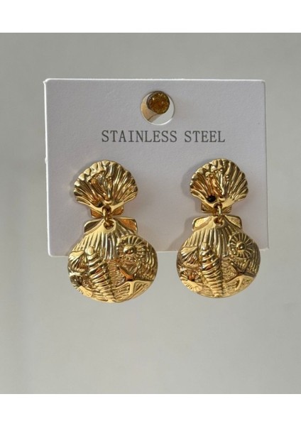 Çelik Deniz Kabuğu Küpe