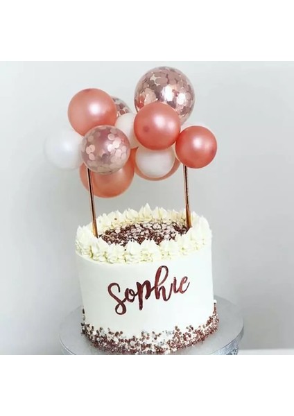 Rose Balon Pasta Süsü Doğum Günü Partisi ve Özel Gün Kutlamaları İçin Şık Tasarım