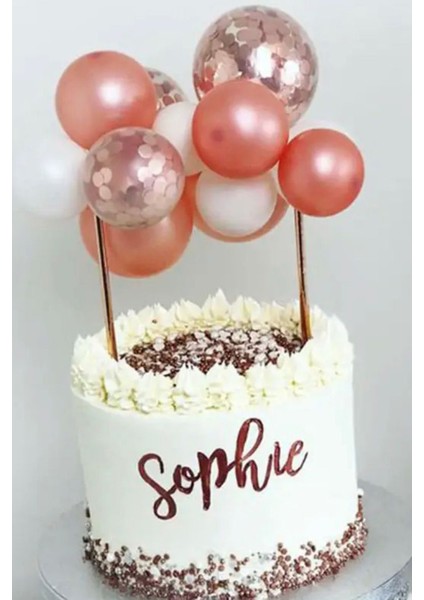 Rose Balon Pasta Süsü Doğum Günü Partisi ve Özel Gün Kutlamaları İçin Şık Tasarım modelleri
