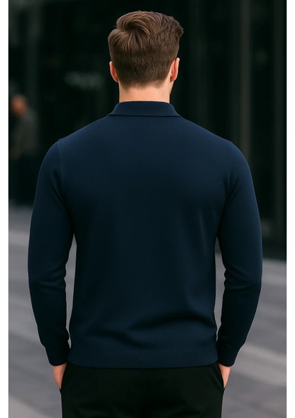 Erkek Yarım Fermuar Basic Kışlık Lacivert Sweatshirt indirimleri