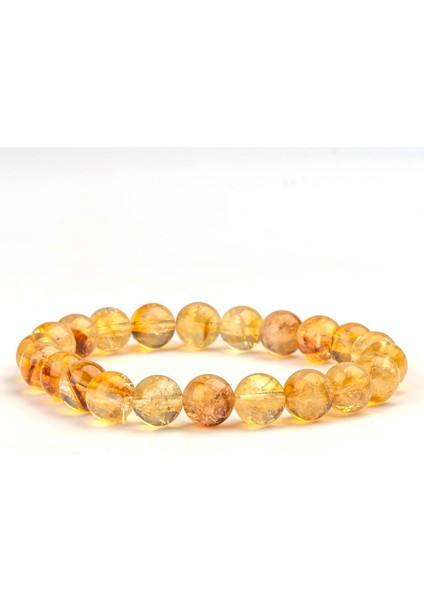 Sitrin Doğal Taş Bileklik (8 Mm) – Ruhsal Güç