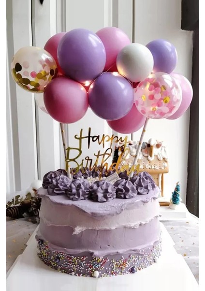 Mor Pembe Balon Pasta Süsü modelleri