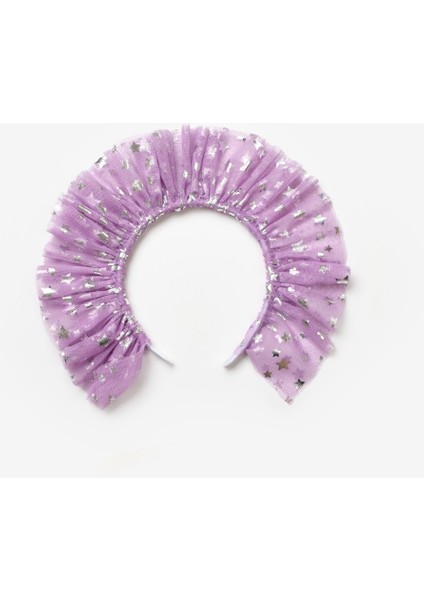 Lila Üzeri Yıldızlı Kız Çocuk Tül Taç fiyatları