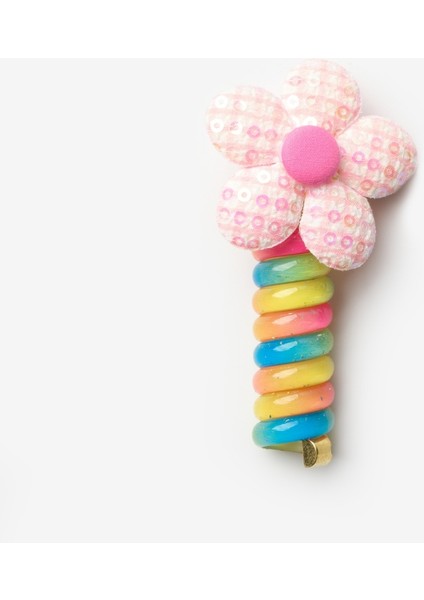 Pembe Kumaş Çiçekli Kız Çocuk Makarna Toka modelleri