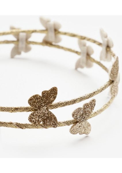 Altın Minik Kelebekli Kız Çocuk Taç fırsatları