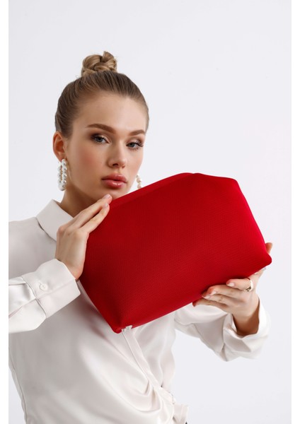 Kadın Kırmızı Clutch Portföy El Çantası modelleri
