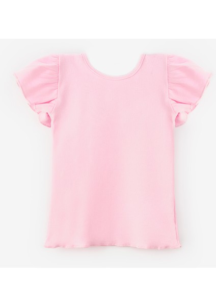 Pembe Arkası Çapraz Biyeli Kız Çocuk Tişört - Julie fırsatları
