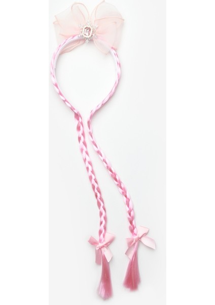 Pembe Fiyonklu Örgülü Saçlı Kız Çocuk Taç fiyatları