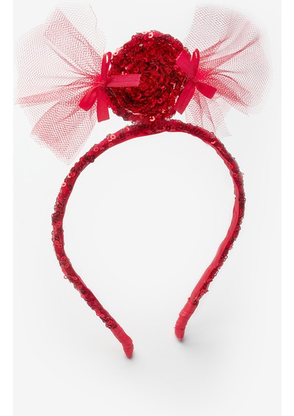 Kırmızı Pullu Şeker Figürlü Kız Çocuk Taç modelleri