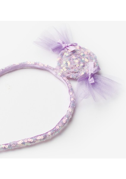 Lila Pullu Şeker Figürlü Kız Çocuk Taç fırsatları