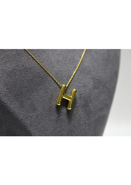 14 Ayar Altın H Harfi Kolye Zinciriyle Beraber fiyatları