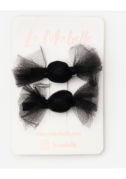 Siyah Şeker Figürlü Kız Çocuk 2'li Klips Toka modelleri