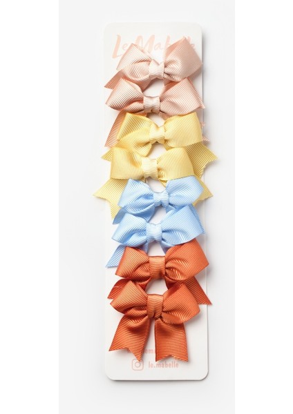 Çok Renkli Sonbahar 8'li Kurdele Fiyonk Klips Toka Set modelleri