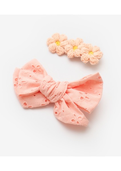 Somon Fisto Fiyonk Örgü Çiçek 2'li Klips Toka fırsatları