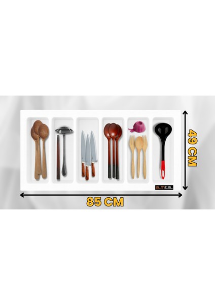 85x49 Cm. Beyaz Kaşıklık Ve Kepçelik 2'li Set (78X41 CM'E KADAR KESİLEBİLİR) fırsatları