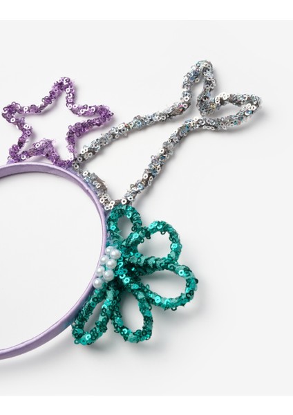 Lila Pullu Deniz Kızı Temalı Kız Çocuk Taç indirimleri