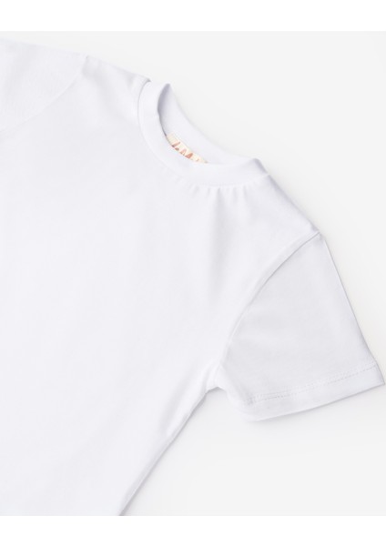Beyaz Penye Basic Çocuk Tişört