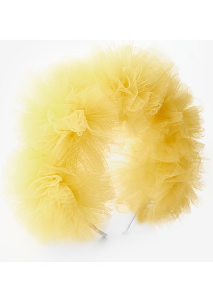 Sarı Tül Ponponlu Kız Çocuk Taç modelleri