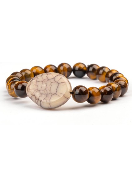 Kaplan Gözü Doğal Taş Bileklik (8 Mm) – Kalbin Zırhı