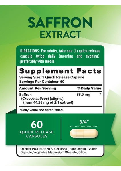 Safran Saffron Extract Capsules modelleri